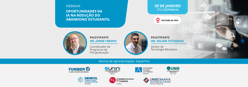 FUNIBER organiza o webinar “Oportunidades da IA na redução do abandono estudantil”