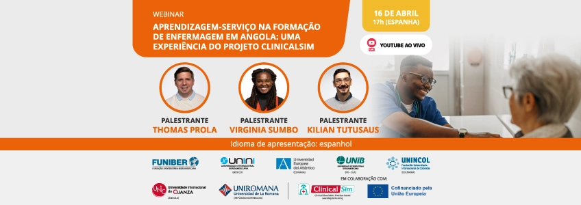FUNIBER organiza webinar “Aprendizagem-serviço na formação em enfermagem em Angola: uma experiência do projeto CLINICALSIM”